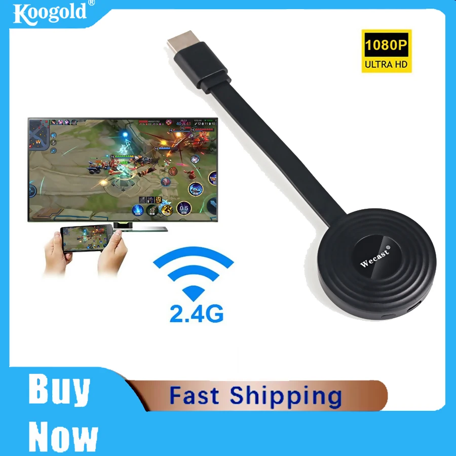 

ТВ-флешка Koogold E9 Full HD 1080P, кастинговое устройство для Youtube, беспроводное отображение экрана для Android, iOS, Mac, Windows, без задержки, Anycast