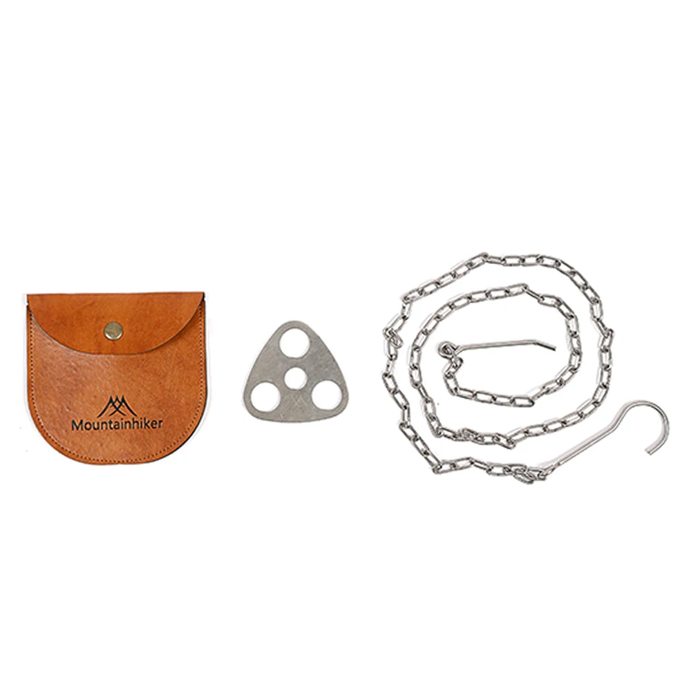 

Camping Rack Hanger Pot Bracket 3-Holes Outdoor Picnic Campfire Firewood Triangular Buckle Stainless Steel Pot Hanger