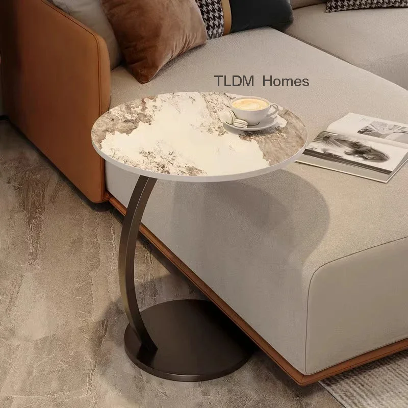 Мраморные мини-журнальные столики Диван Съемные дизайнерские круглые