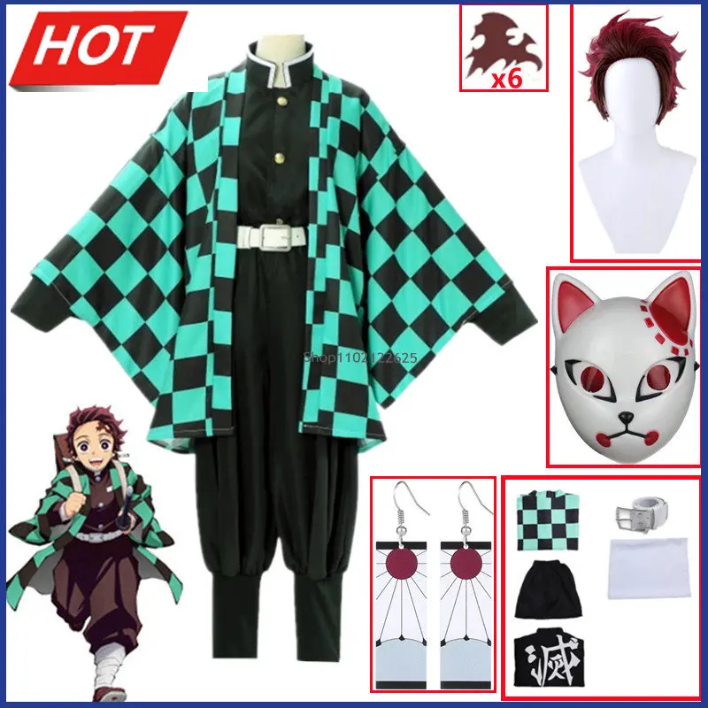 

Костюм-кимоно для косплея танджиро камадо из м/ф «рассекающий демонов»