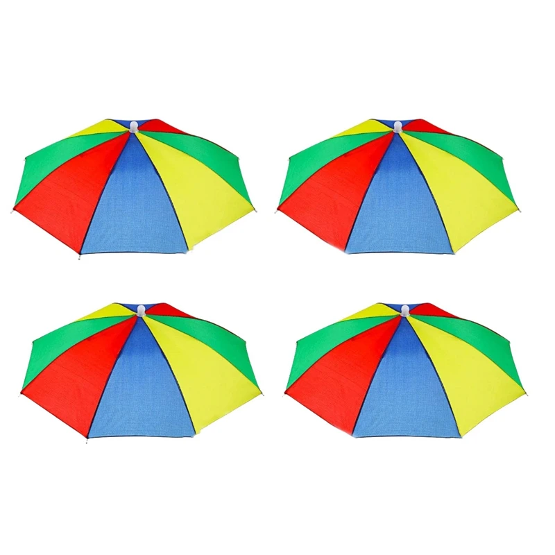 

8 Pieces Rainbow Umbrella Hat Umbrella Sun Hat Adjustable Umbrella Hats For Adults Kidsoutdoor Fishing Gardening Camping