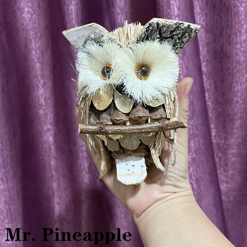 Подвеска для пасхального сада соломенная сова ручной работы деревенская