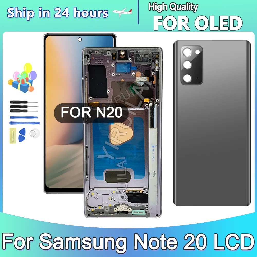 OLED 6 7-дюймовый ЖК-дисплей для Samsung Galaxy Note 20 N980F N980F/DS N981B/DS N981U с рамкой сенсорный