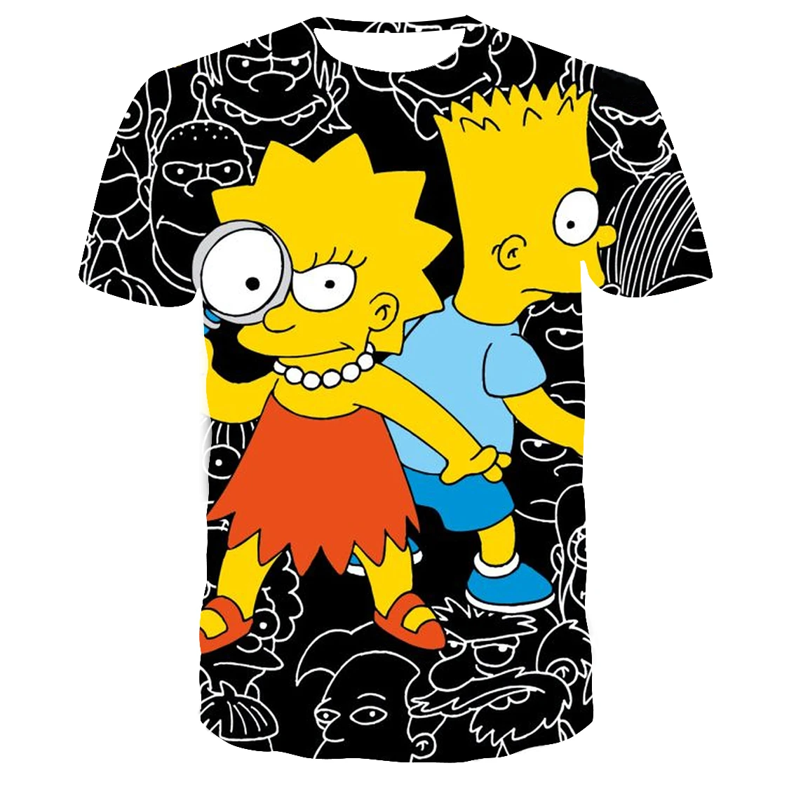 

Summer Disney T-Shirts The Simpsons Cartoon Anime Simpson 3D Print Streetwear Men Women Fashion Oversized T Shirt Kids Tees Tops