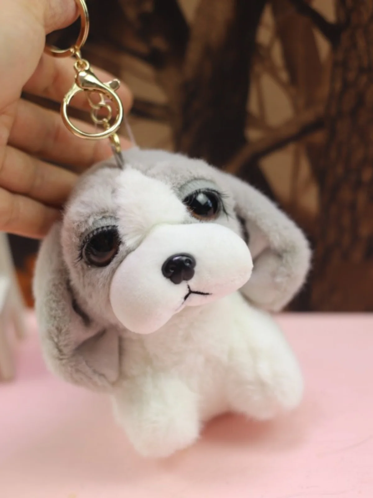 Милые большие глаза имитация щенка Баджи плюшевая кукла брелок подвеска