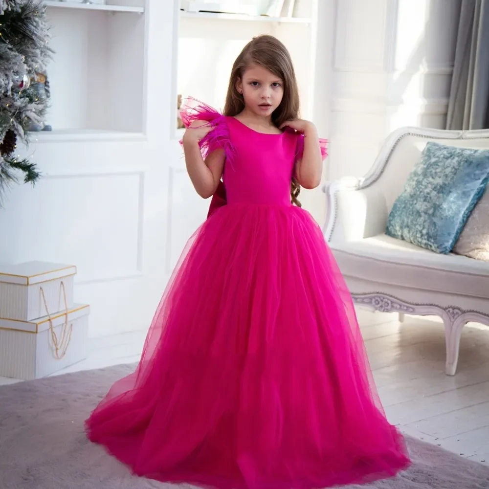 Красное милое простое платье с цветочным рисунком для девочки свадебный наряд