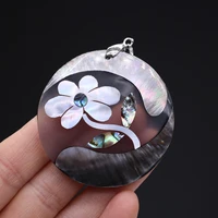 natural shell pendant round pendant charms for jewelry making diy necklace clothes accessory droppshing
