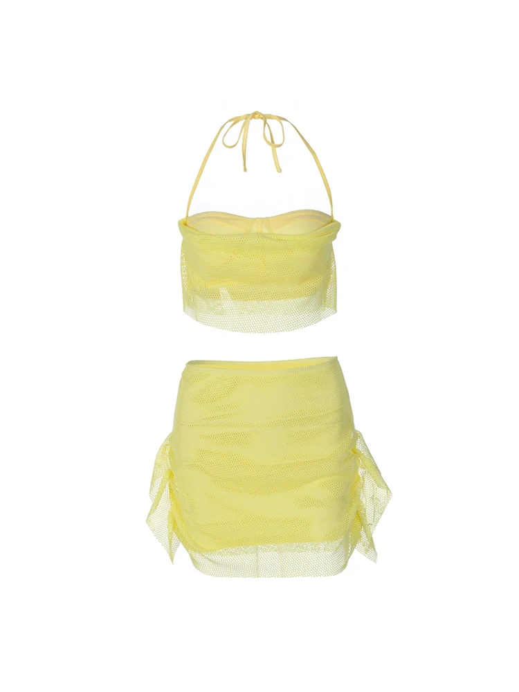 Женские комплекты из двух предметов. Винтажная майка без рукавов и мини-юбки