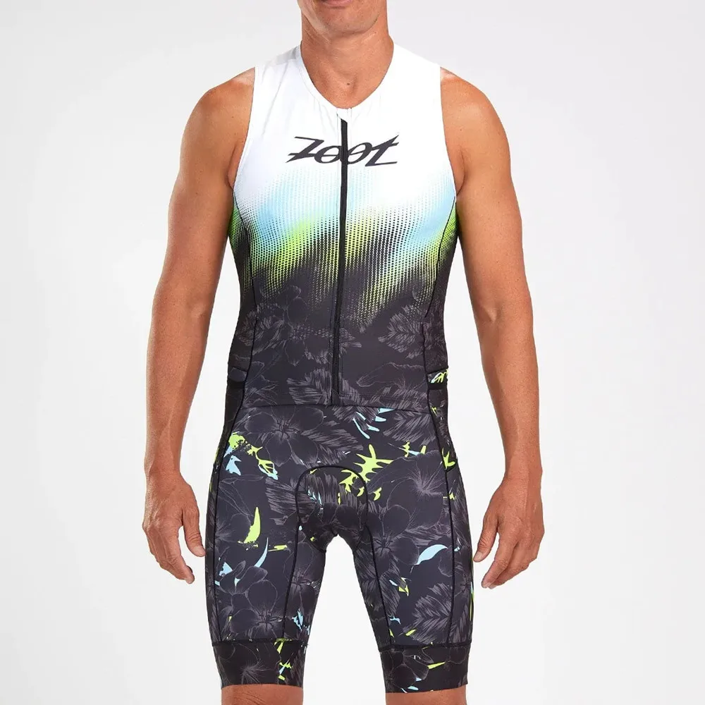 

ZOOTEKOI New Men's Cycling Sleeveless Quick-dry Triathlon Jumpsuit Summer MTB Bike Wear Running Swimming Sports Speed Tri Suit