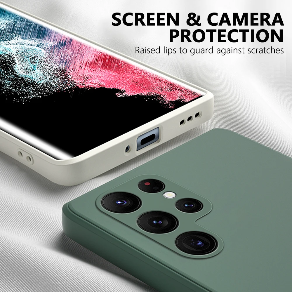 Оригинальный чехол с жидкостью для Samsung Galaxy S24 + Женский мягкий цветной роскошный