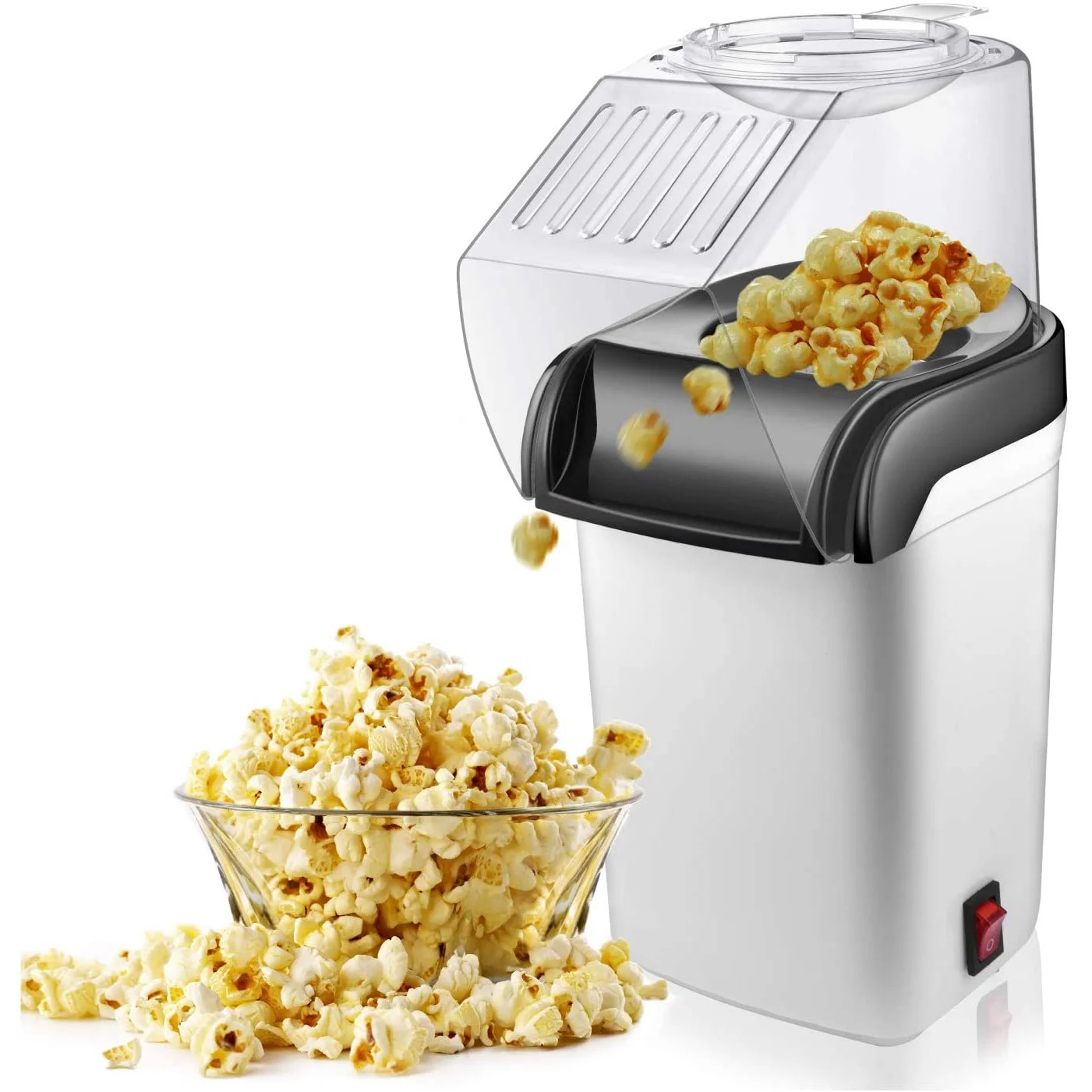 

Air Popcorn Popper Maker, Electric Hot Air Popcorn Machine-1200W, Oil-Free EU Plug