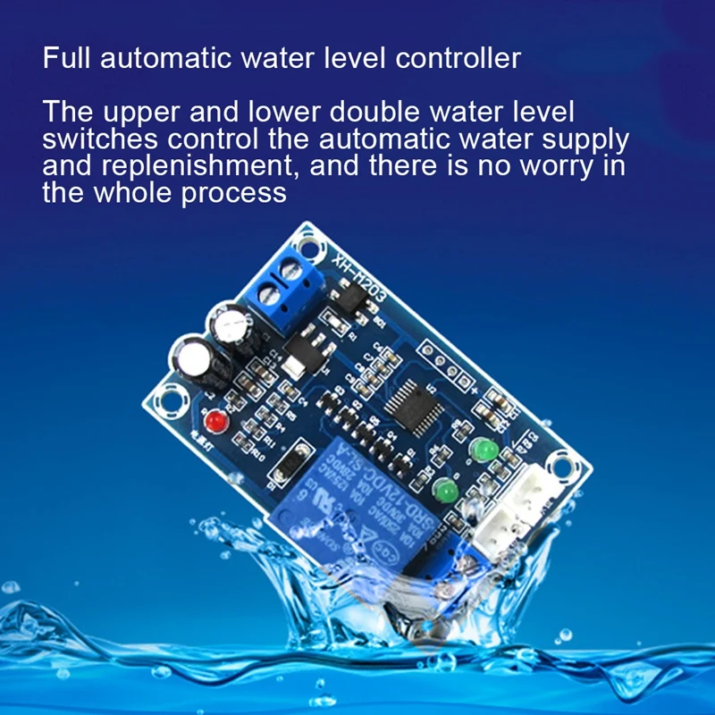 

2Pcs AC/DC 12V XH-M203 Water Level Controller Automatic Water Level Controller Water Level Switch Level Controller