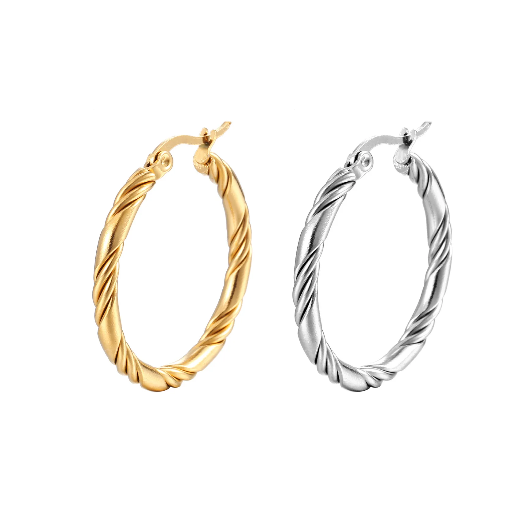 

Hoop Stainless Steel Earring Twisted Wire Large Fashion Jewelry Wholesale