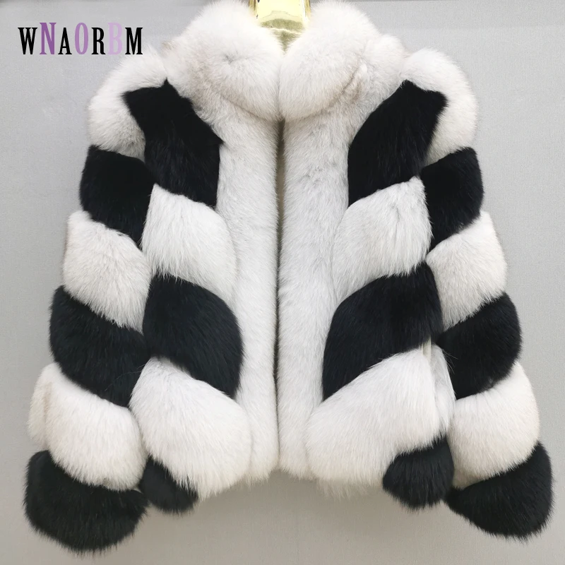 100% natural fox fur fashion winter jacket women's thermal real fur coat casual street wear thick jacket can be customized