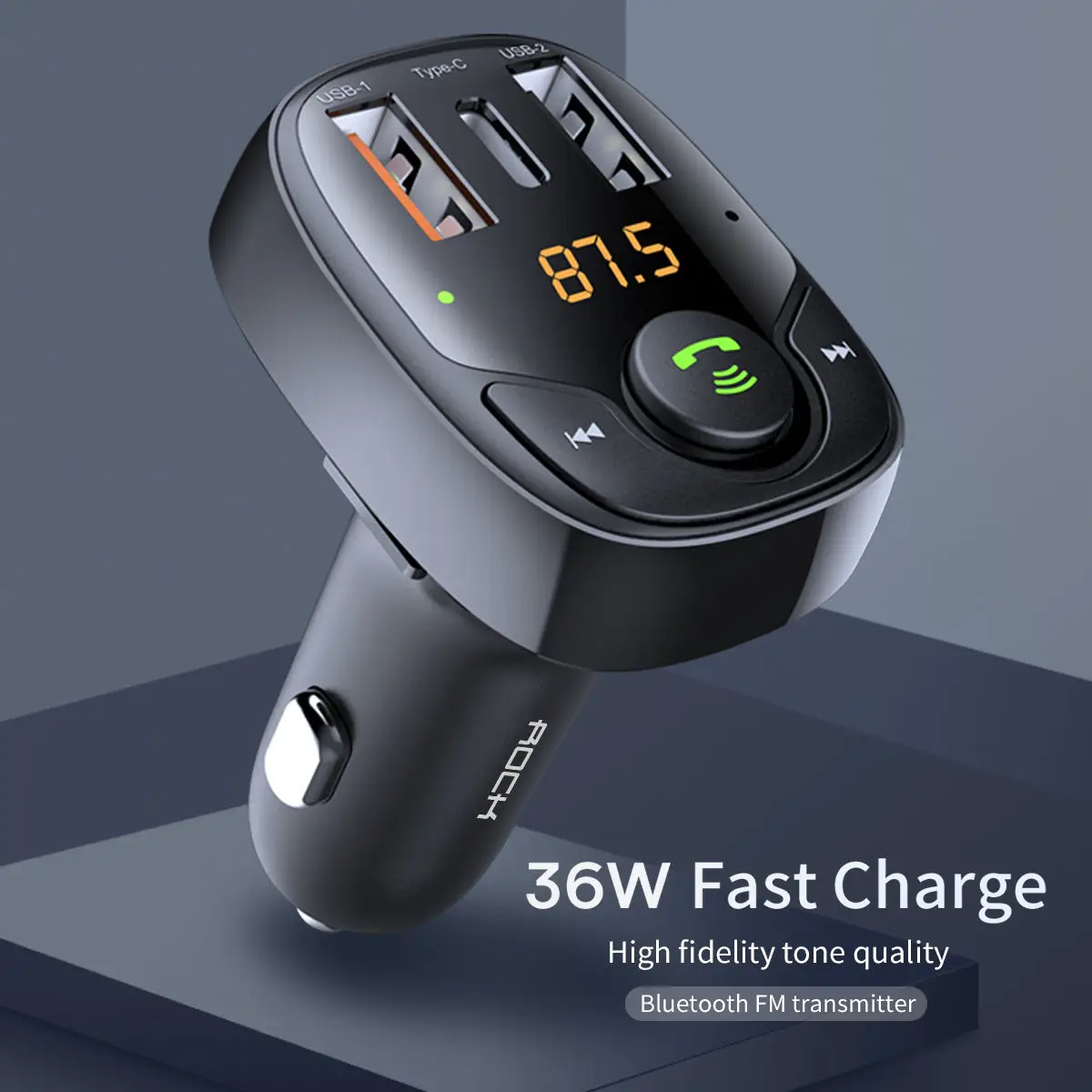 

Fast USB Car Charger Handsfree Bluetooth 5.0 Wireless FM Transmitter MP3 Player PD3.0 Type C 36W QC3.0 Car Mobile Phone Charger