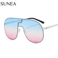 pilot sunglasses fashion one piec sun glasses women rivets retro sunglass black brown shades male punk luxry brand uv400 eyewear
