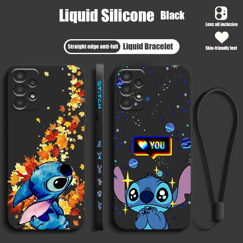 

Stitch Cute Anime Disney For OPPO A96 A94 A93 A77 A76 A74 A73 A72 A57 A54S A53S A52 A33 A31 A12 Liquid Left Rope Funda Cover
