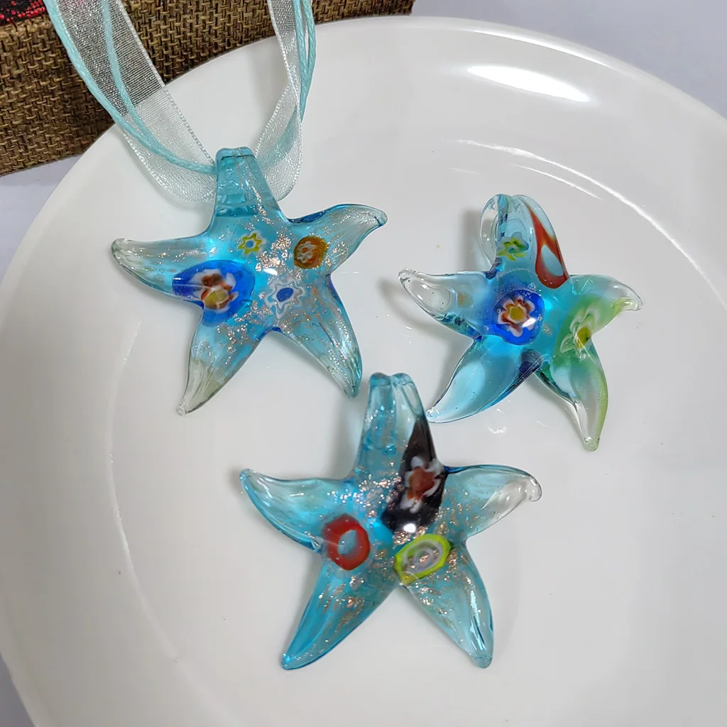 Подвеска Muran Lampwork стеклянный кристалл морская звезда