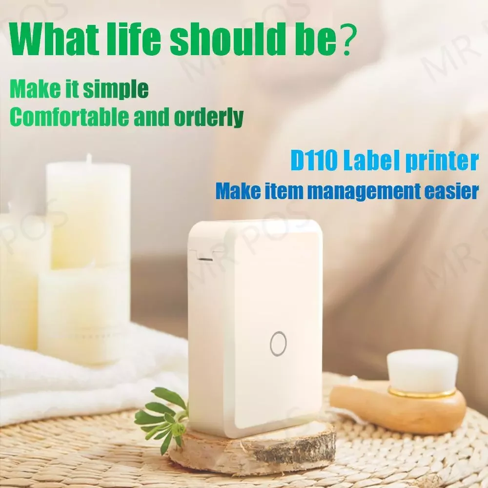 Миниатюрный портативный термопринтер для этикеток Niimbot D110, беспроводной карманный принтер для стикеров Hangul с Bluetooth, для домашнего использов...