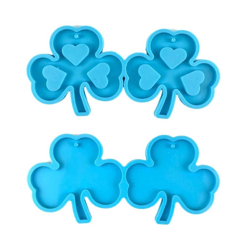 

Silicone Clover Keychain Resin Mold Clover Shape Epoxy Casting Molds Party DIY Home Decor Hanging Ornament Mold