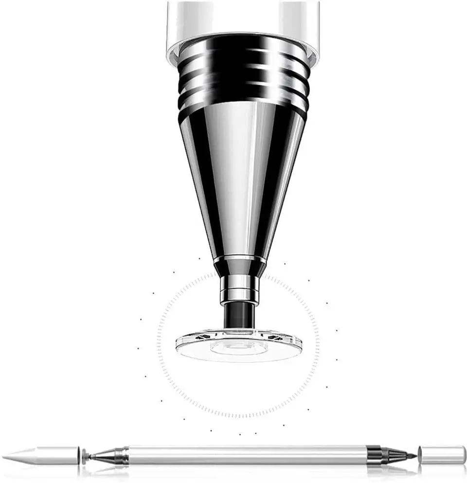 

Белый стилус для Apple iPad iPhone Android 2 в 1 с дисковым наконечником