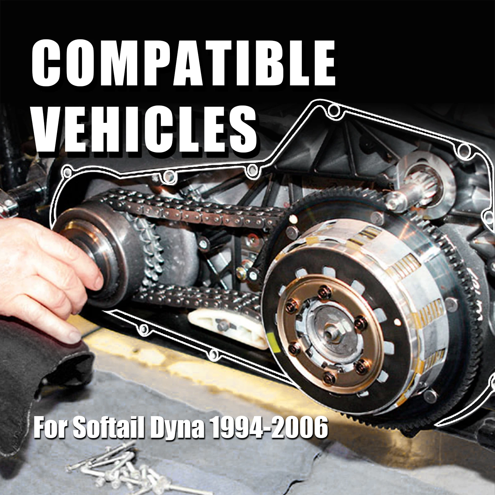 Фото Комплект прокладок для сцепления Primary Cover Gasket Kit Clutch Seal для Harley Dyna 1994-2005 и Softail 1994-2006 №2