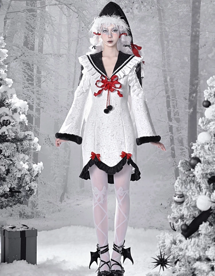 

Оригинальное японское платье с матросским воротником Harajuku в стиле панк, лидер продаж, модное приталенное милое белое платье в стиле "Лолита"