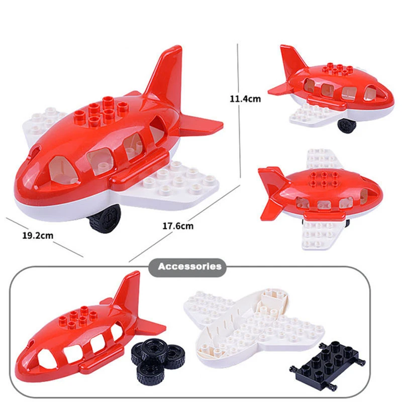 

Big Airplane Building Block Airport Aircraft Model Figure Compatible All Brands Big Block Parts Airplane Classic Kit Kids Toys