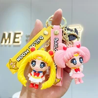 bandai cute sailor moon keychain japanese anime doll figure key ring key chain pendant for bag phone car jewelry gift for friend