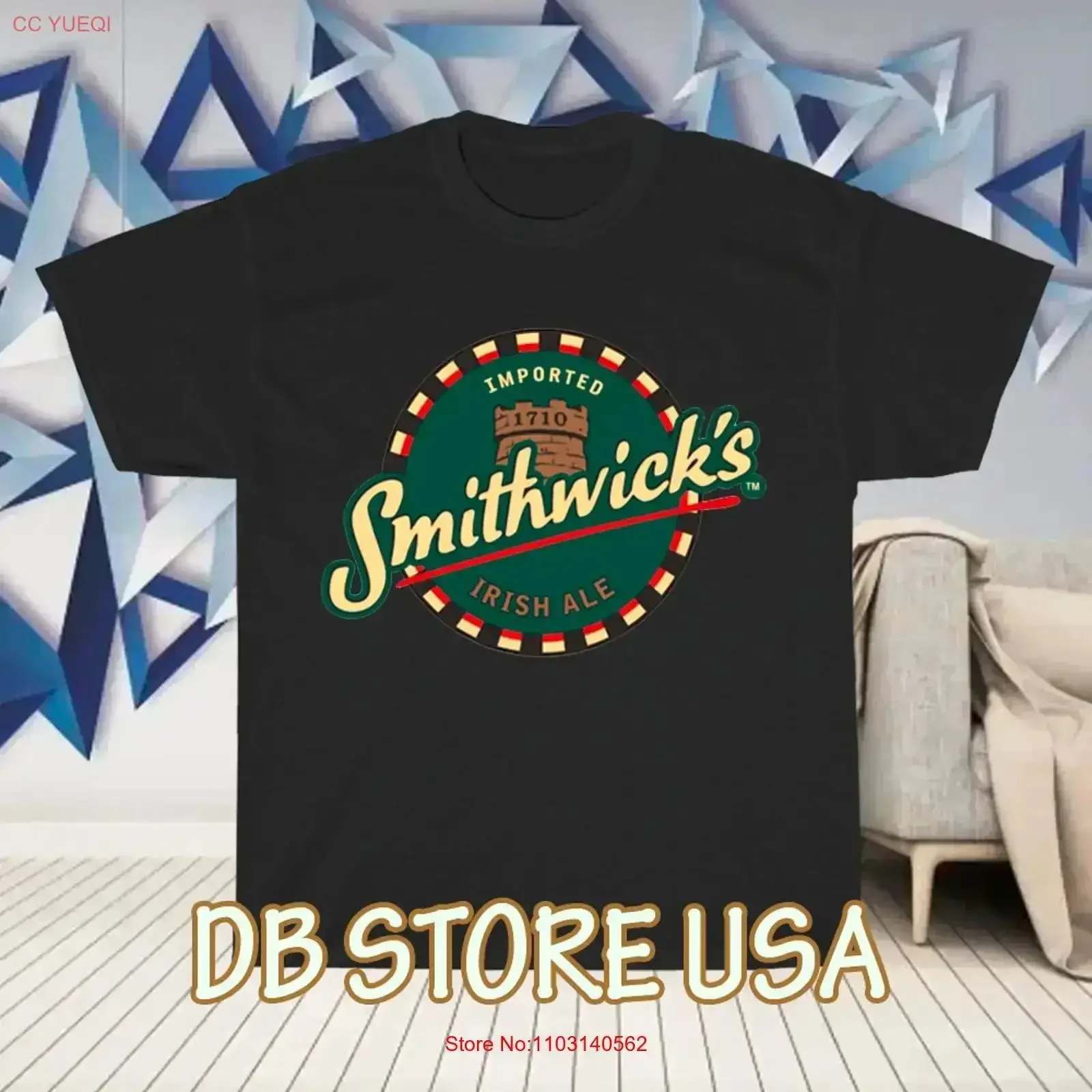 Фото Новая футболка с логотипом Smithwick Beer, забавная, размеры от S до 5XL, винтажная, дизайнерская одежда с графическим принтом, универсальная, стильная, мягкая, винтажная. №1
