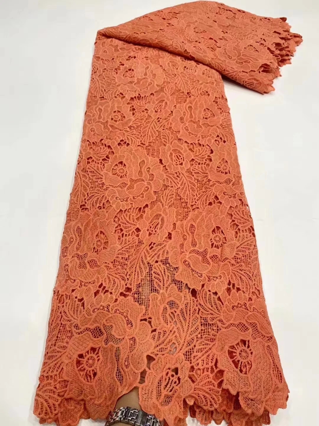 

5 Yards 2022 African Guipure Cord Lace Fabric for DIY Sewing Embroidered Wedding Asoebi Dress Lace Material By The Yard SDPG03