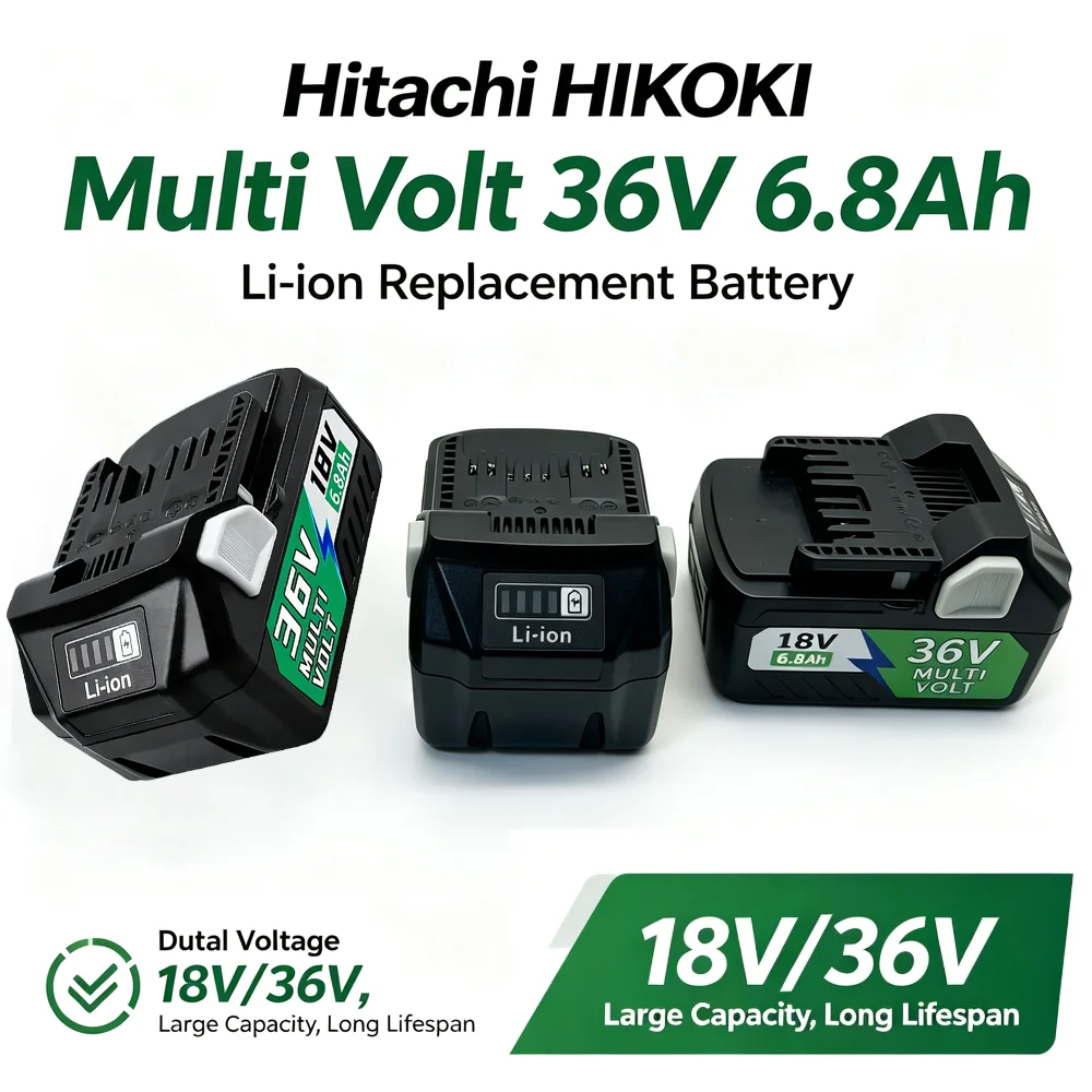 Фото Усовершенствованная аккумуляторная батарея 6.8Ач для Hitachi HiKOKI 36В/18В BSL1840 BSL1860 DS18DSL C18DSL для беспроводных многофункциональных инструментов: долговечная, с высокой производительностью №1
