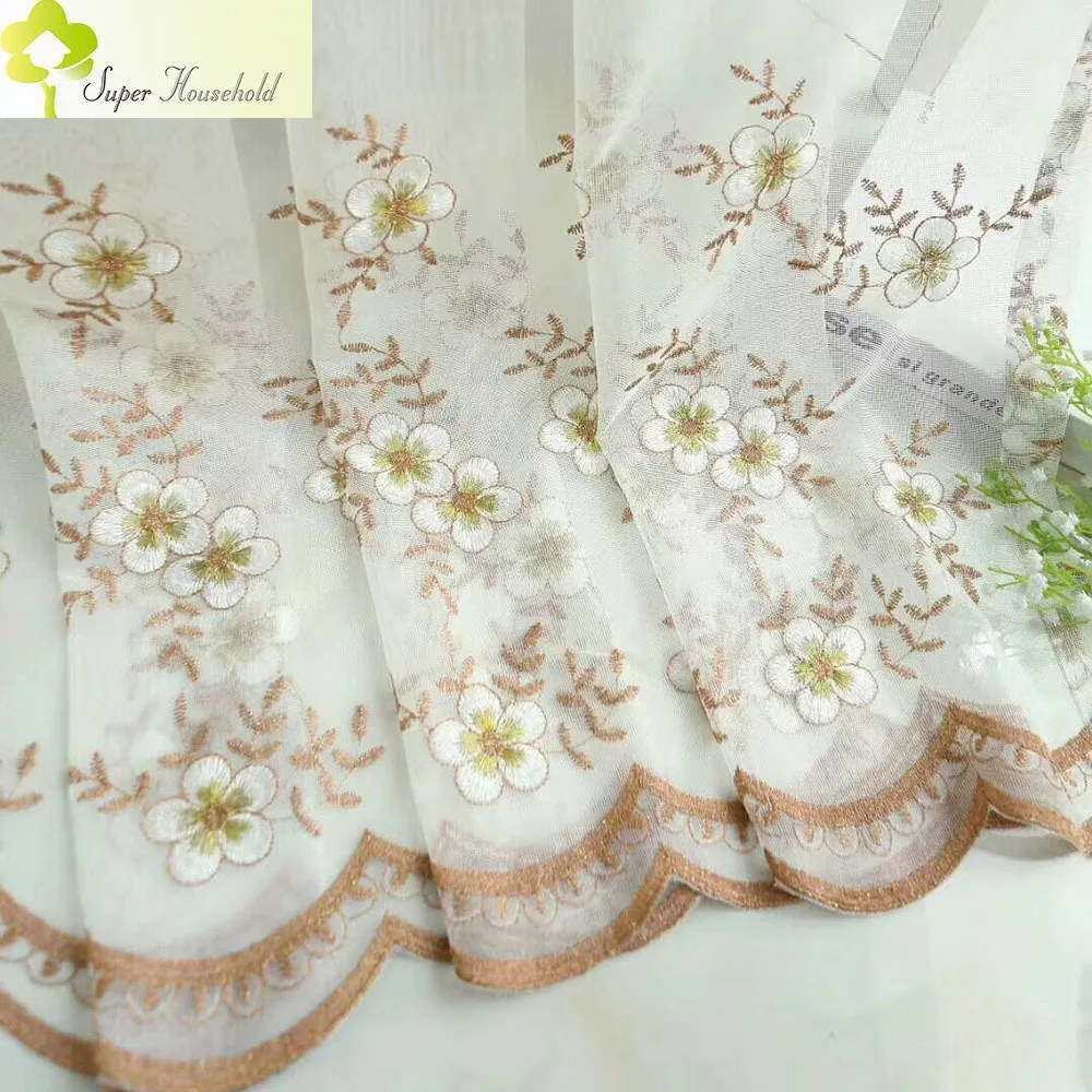 

Простые вышитые цветки сливы, белый тюль для гостиной, спальни, эркера, Шторы для кухни, занавески, жалюзи