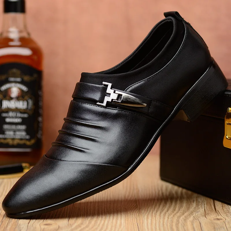 

Men's New Business Office Breathable White Leather Shoes Luxury Shoes Men's Designer Wedding Shoes Zapatos De Vestir Para Hombre