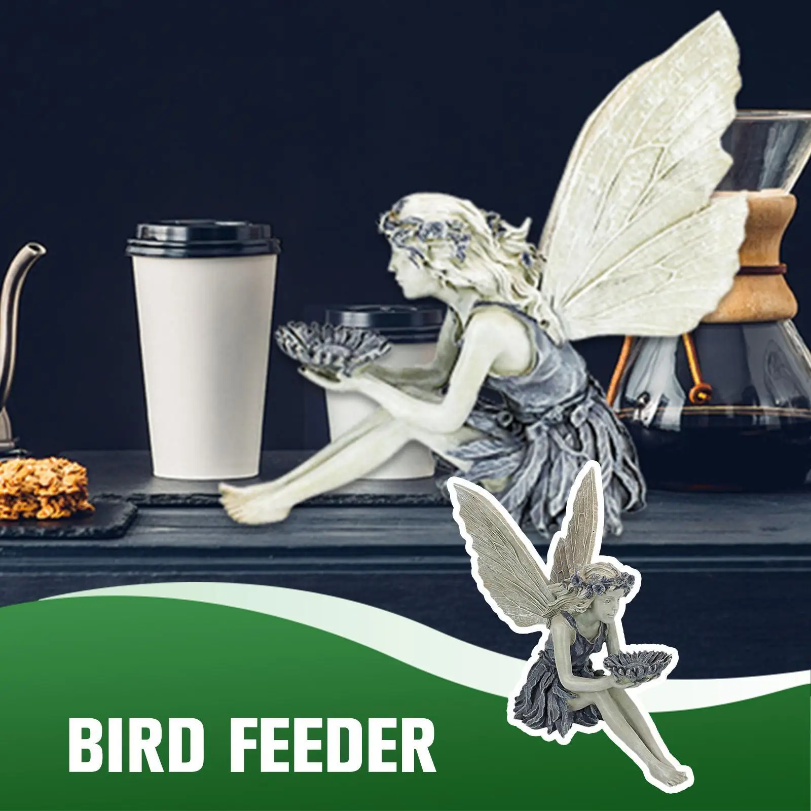 

Wonderland Flower Fairy Statue Garden Decoration Angel Angel Resin Ornament Figurines Wing Sitting Decoratio Statue Outdoor N5C1