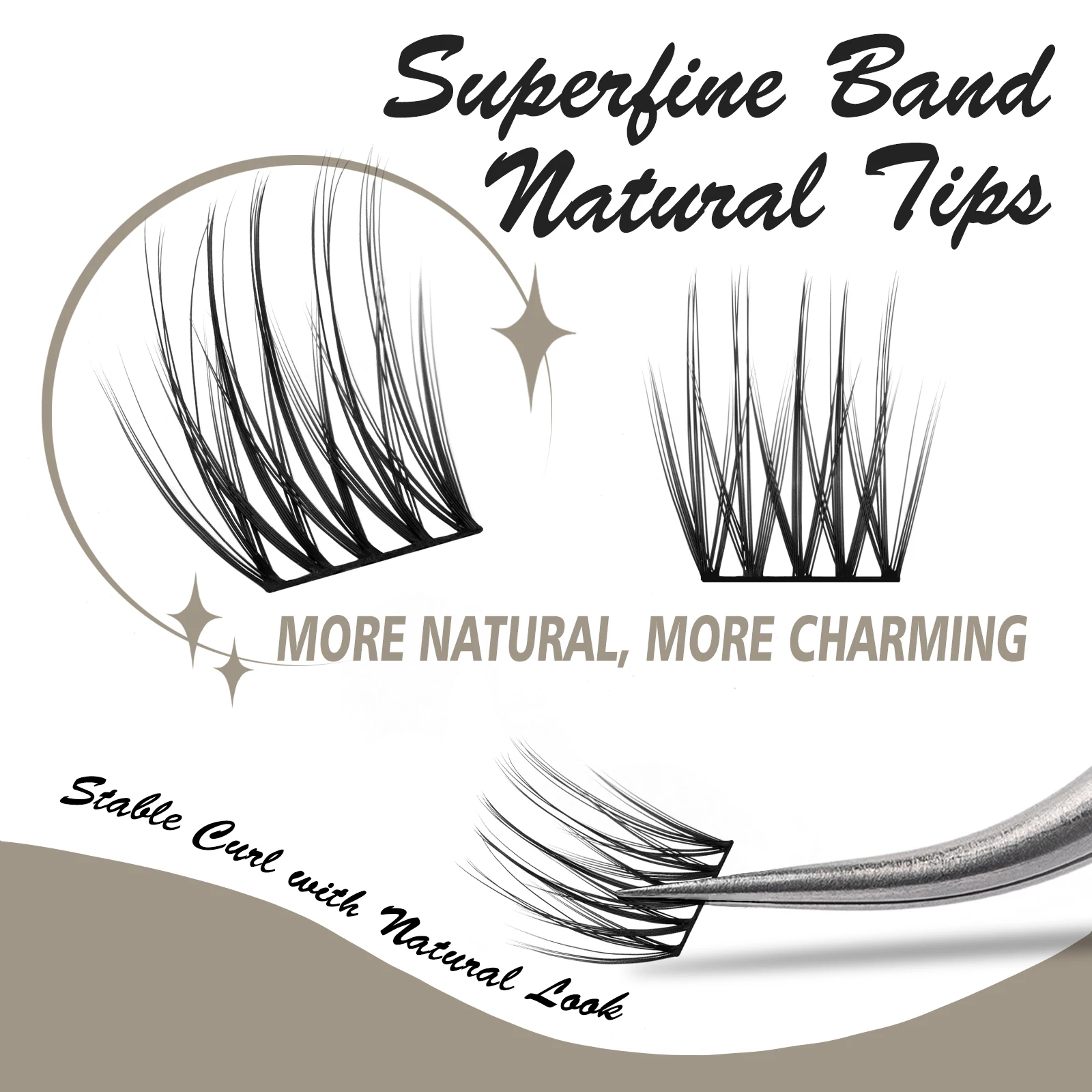 ETVITE индивидуальные кластерные ресницы сегментированные сделай сам естественная