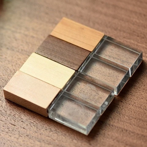 JASTER Деревянный USB-накопитель 64 ГБ Высокоскоростной флэш-накопитель 32 ГБ Кристалл Деревянный флэш-накопитель 16 ГБ Флешка Свадебные подарки 8 ГБ U-диск