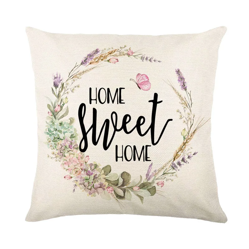 

Spring Lavender Flower Pillowcase for Sofa Car Linen Pillowcase Living Room Decorative Cushion Cover Throw Pillow Case