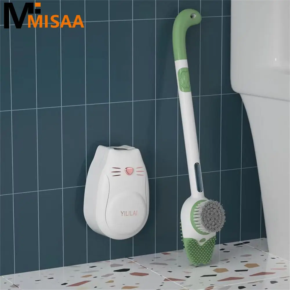 

Sanitary Brush Long Handle Wall Hanging Breathable No Dead Angle Leak Proof Home Cleaning Tools Bathroom Cleaning Brush Silicone