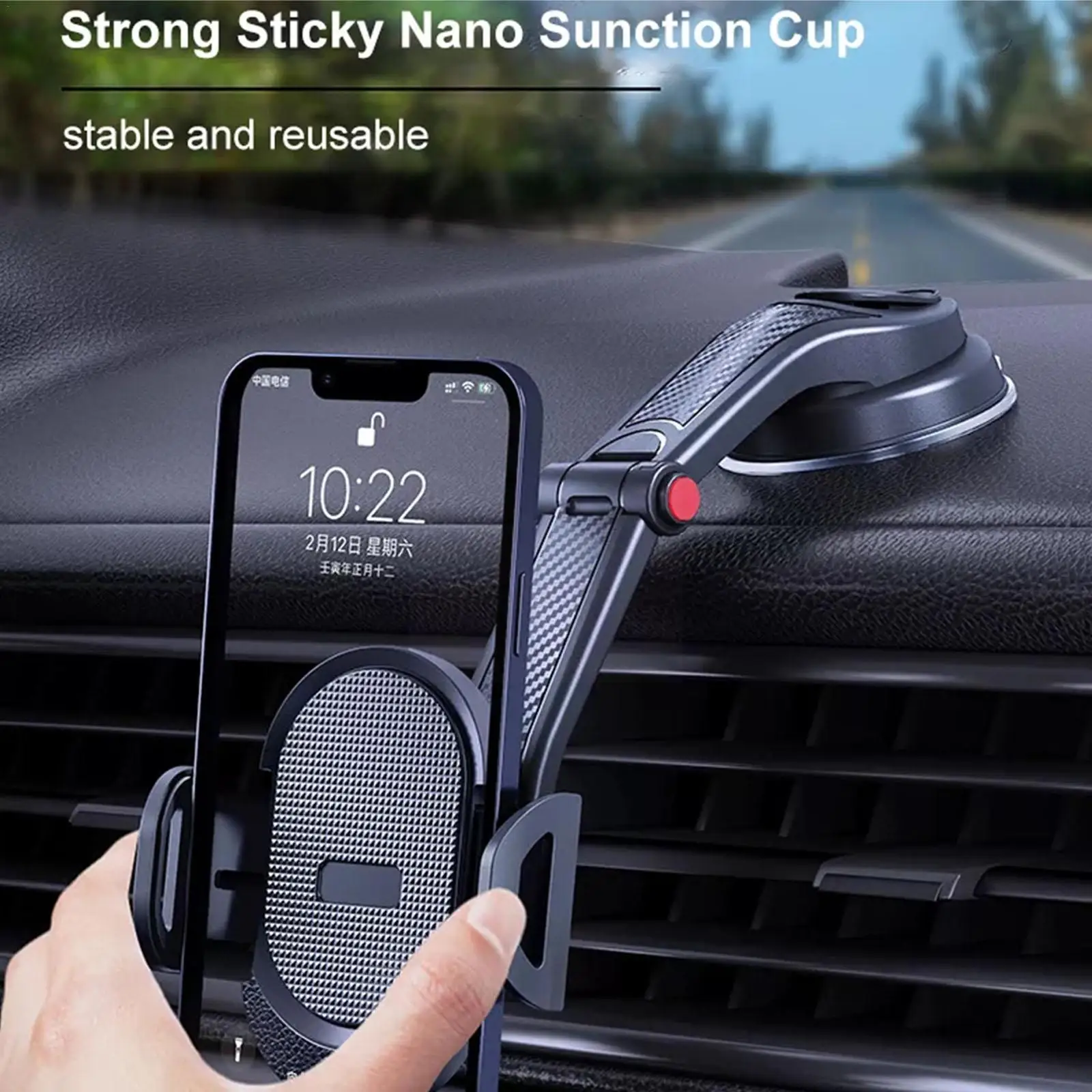 

2022 NEW Universal Sucker Car Phone Holder 360° Windshield Car Dashboard Mobile Cell Support Bracket For 4.0-6 Inch Smartph T0O3