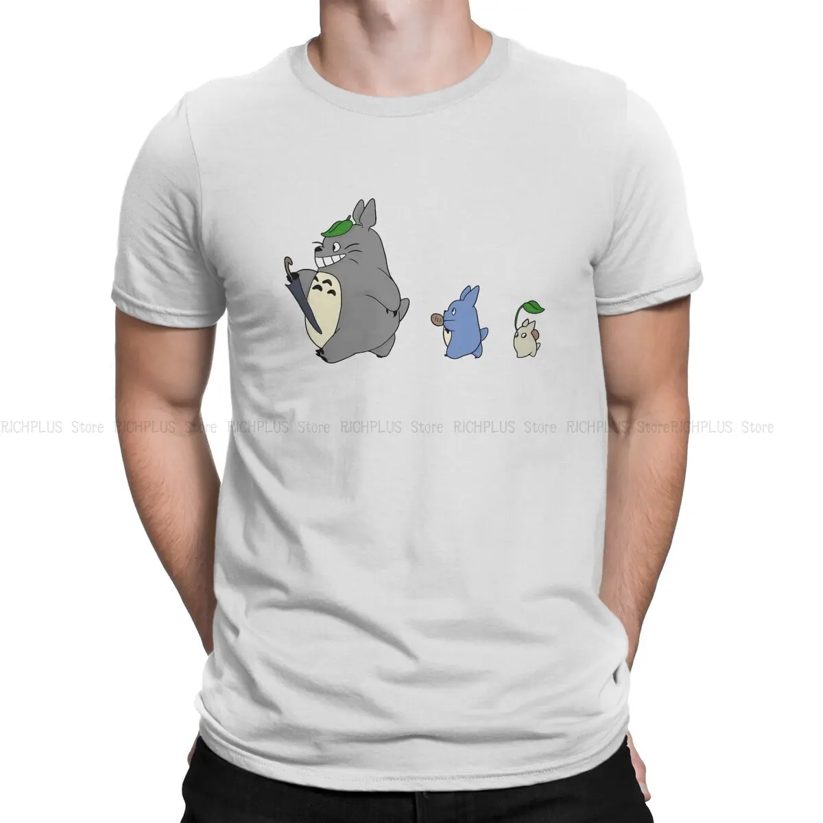 

Cute Aesthetic Anime Drawing Man's Polyester TShirt Works of Hayao Miyazaki Art Culture Crewneck Short Sleeve T Shirt