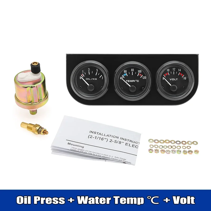 

Датчик 3 в 1, вольтметр, датчик температуры масла, комплект датчиков давления масла с датчиком 1/8 NPT, тройной метеорит для автомобиля 12 В, внедорожника, грузовика
