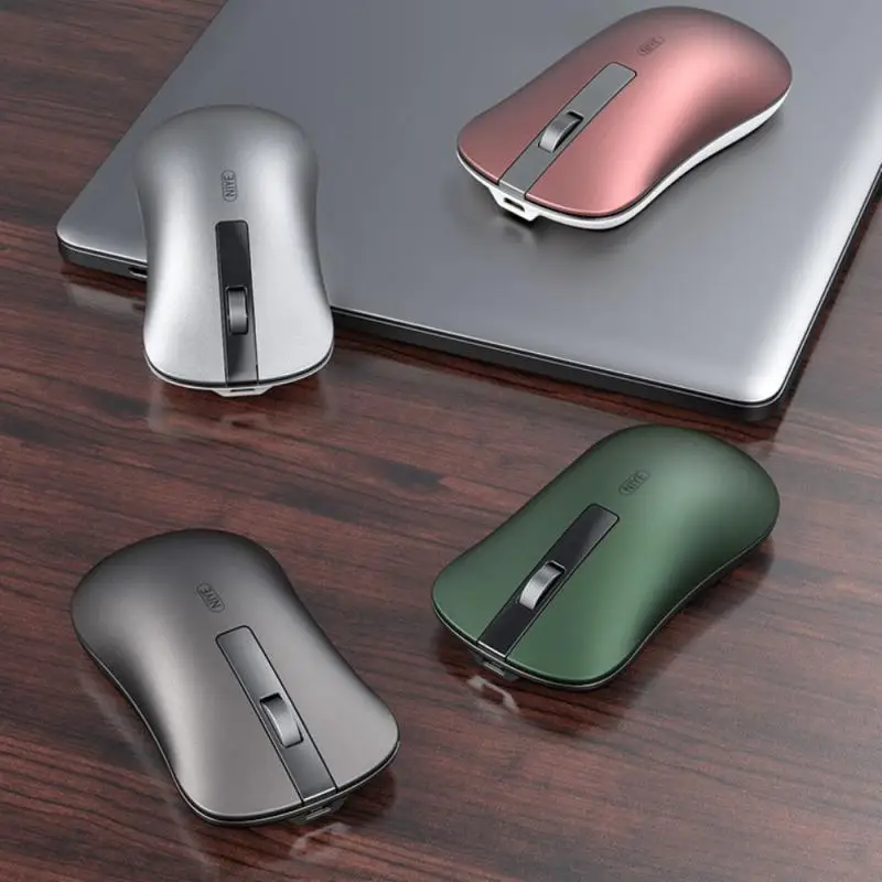 

Aluminum Alloy Computer Wireless Mouse Mute Computer Mouse Dual Mode Convenient Mouse Computer Accessories 1600dpi