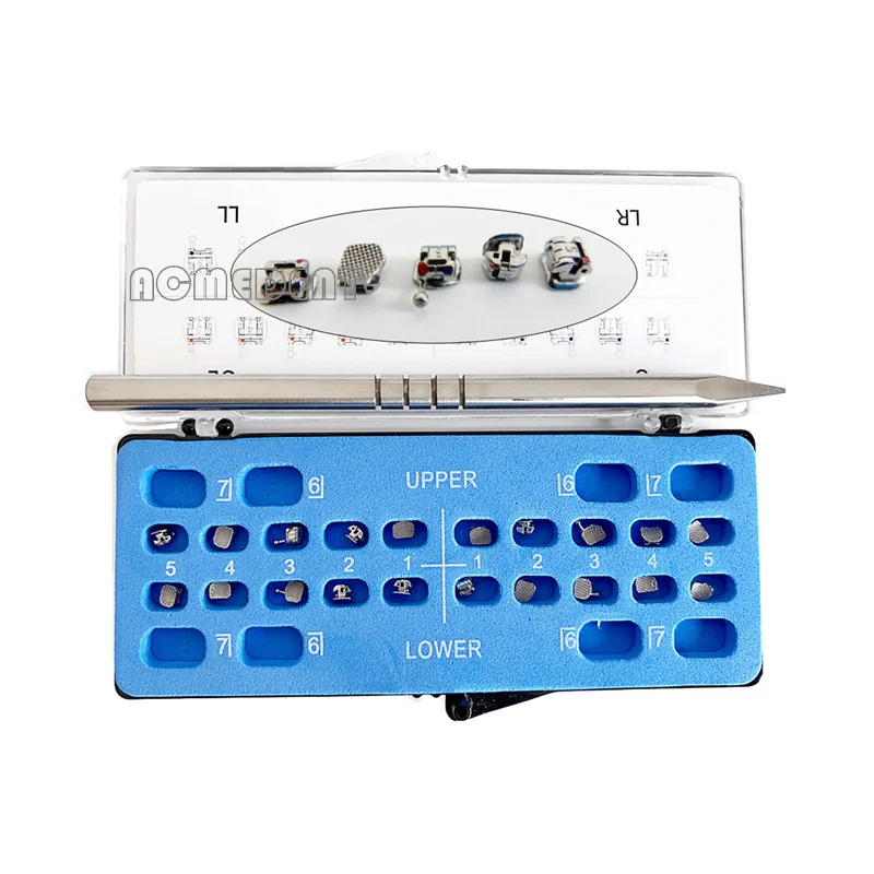 

Dental Brackets Orthodontic Self Ligating Passive Brackets MBT 3Hooks Metal