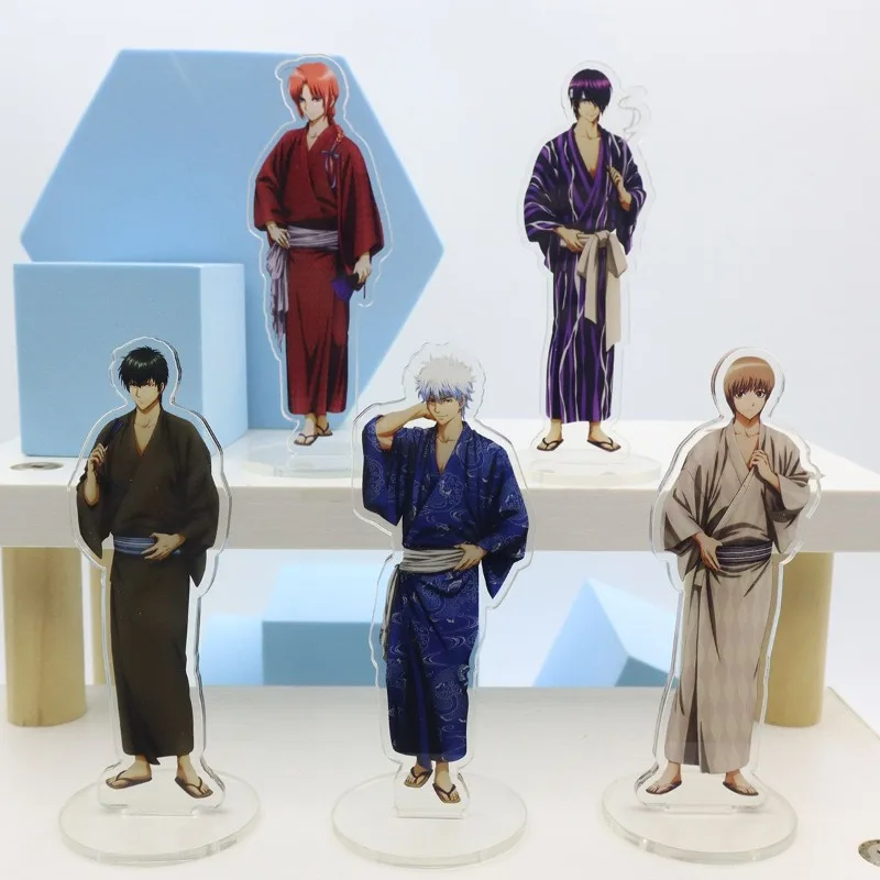 Gintama Plate Desk Decor Sakata Gintoki Standing Kamui Collection Ornament Accesorios Okita Sougo Акриловая кукла Takasugi Shinsuke