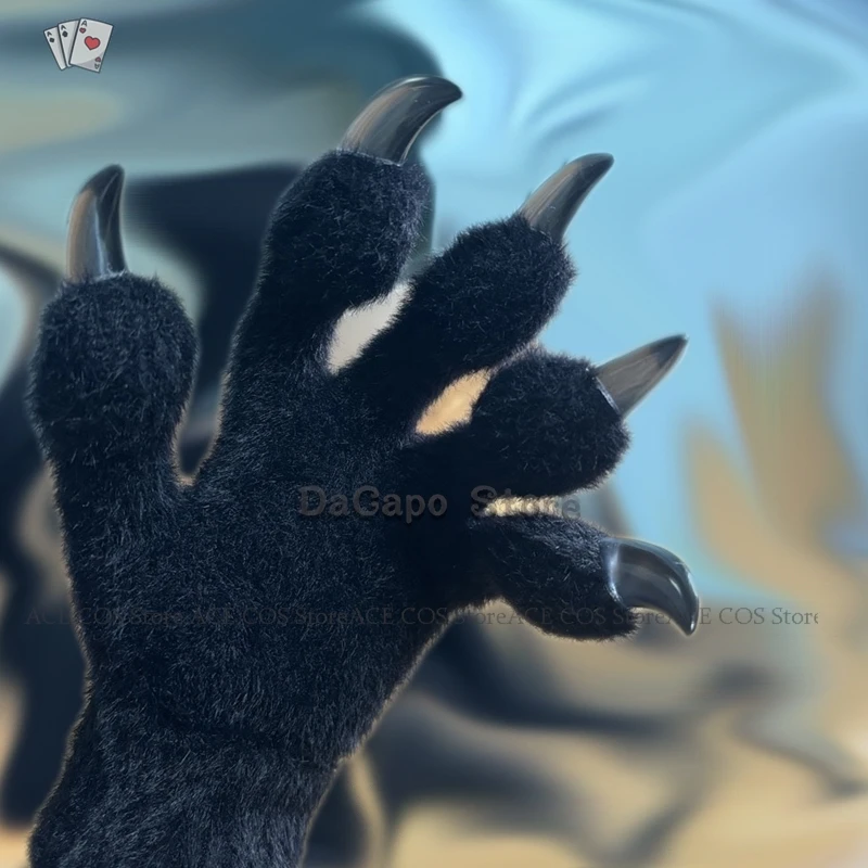 Меховой костюм с лапами кигуруми пушистые перчатки для косплея декор животными