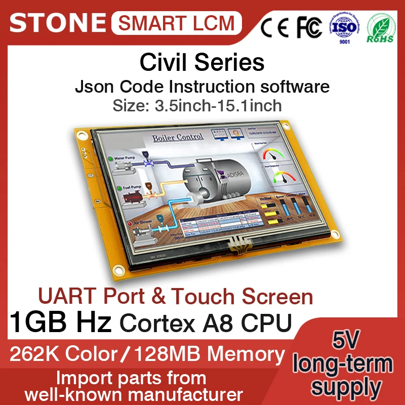 

10.1 Inch Smart Touch Screen Display Graphic TFT LCD Module with Control Board and Eembedded Software for Industrial Use
