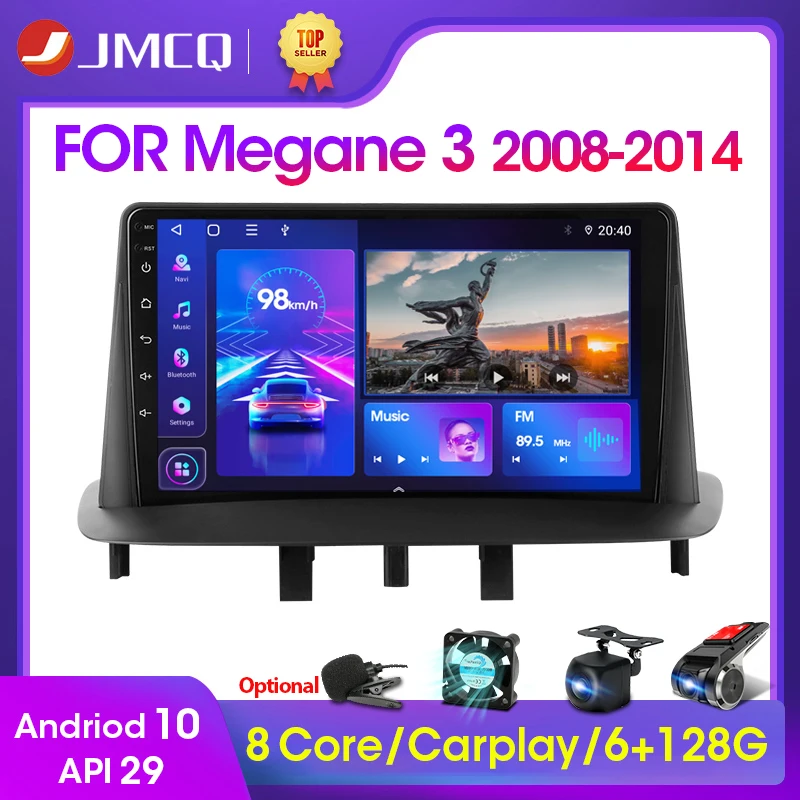 2Din Android 10 Car Radio Multimedia video Player For Renault Megane 3 Fluence 2008-2010 2011 2012 2013 2014 GPS Navigation DVD 