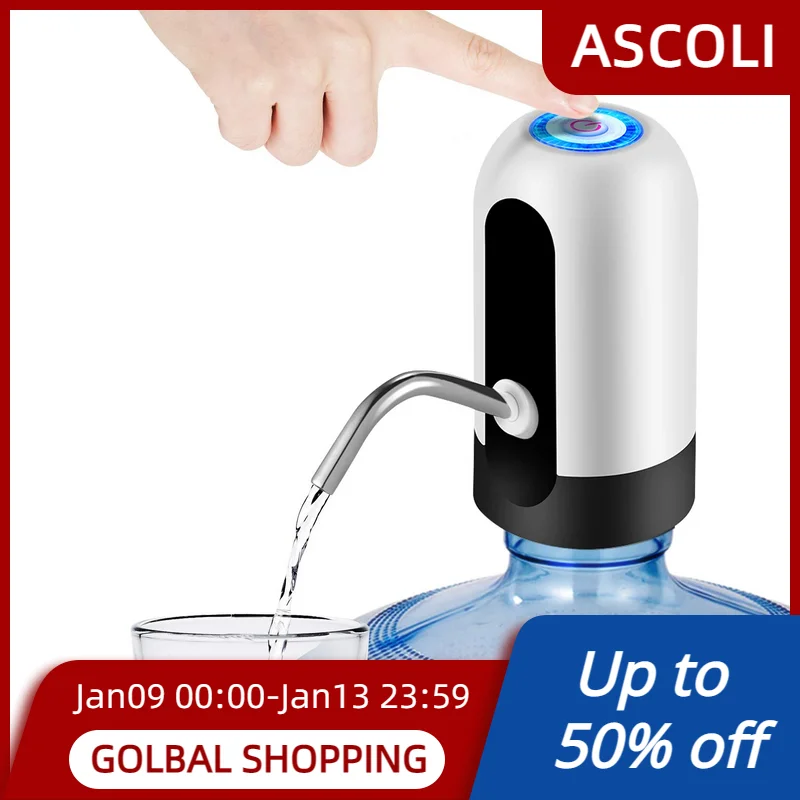 

Electric Drinking Water Bottle Pump, USB Charging for Universal 3-5 Gallon Bottle, Portable Water Dispenser for Camping