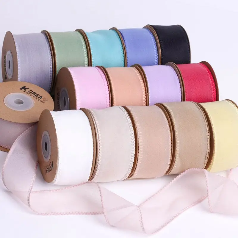 

10 Yards 40mm Tulle/Snow Ribbon DIY Handmade Materials Headwear Hair bow clothing Home Accessories Solid color
